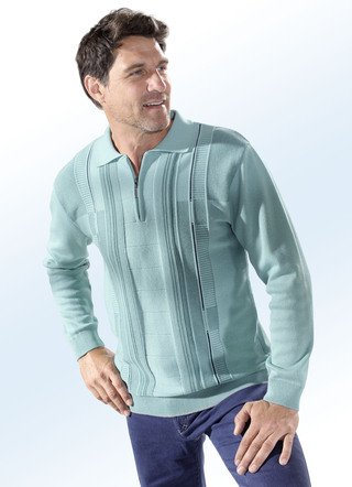 Einzigartiger Polopullover mit kurzem Reißverschluss