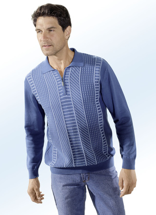 Polopullover mit kurzem Reißverschluss in 2 Farben