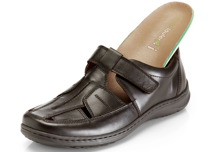 - Waldläufer Slipper mit luftigen Durchbrüchen, in Größe 10 bis 9 1/2, in Farbe MOKKA Ansicht 2