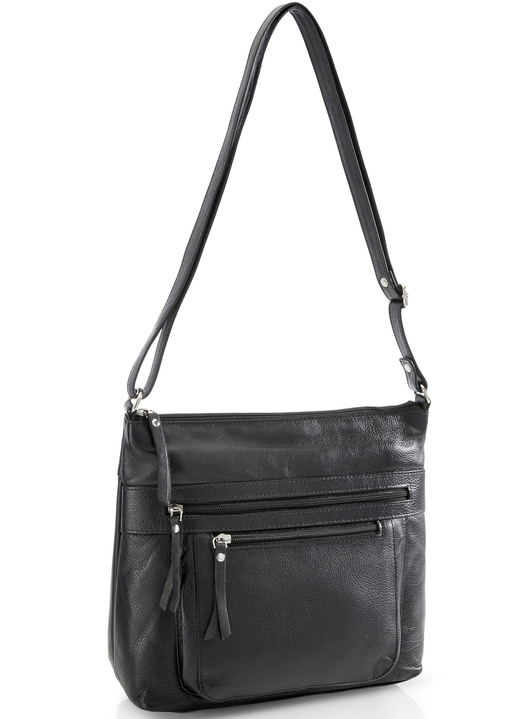 Taschen - Laurina Tasche aus bestem Vollrind-Nappaleder, in Farbe SCHWARZ Ansicht 1