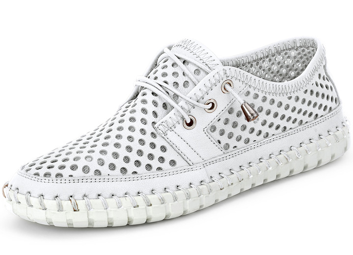 Slipper & Schnürschuhe - Gemini, sommerliche Damen-Schnürschuhe, Weite G, mit herausnehmbarem Fußbett, in Größe 036 bis 041, in Farbe WEISS Ansicht 1