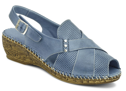 Sandalette mit effektvoller Prägung in 3 Farben, Weite G