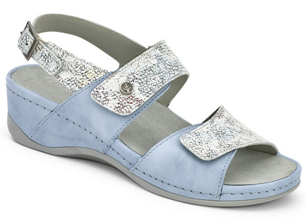 Sandalette mit herausnehmbarem Leder-Memory-Fußbett in 2 Farben, Weite H