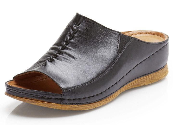 Sandaletten & Pantoletten - Gemini Pantolette mit seitlichen Gummizügen, in Größe 036 bis 042, in Farbe HELLBLAU Ansicht 5