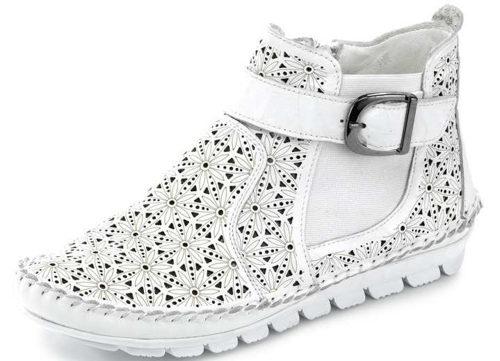 Stiefel & Stiefeletten - Gemini, sommerliche Damen-Stiefeletten, Weite G, mit herausnehmbarem Fußbett, in Größe 035 bis 042, in Farbe WEISS Ansicht 1