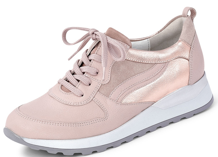 - Waldläufer Schnürschuh in modernem Dessin, in Größe 4 1/2 bis 9, in Farbe ROSA-LACHS Ansicht 1