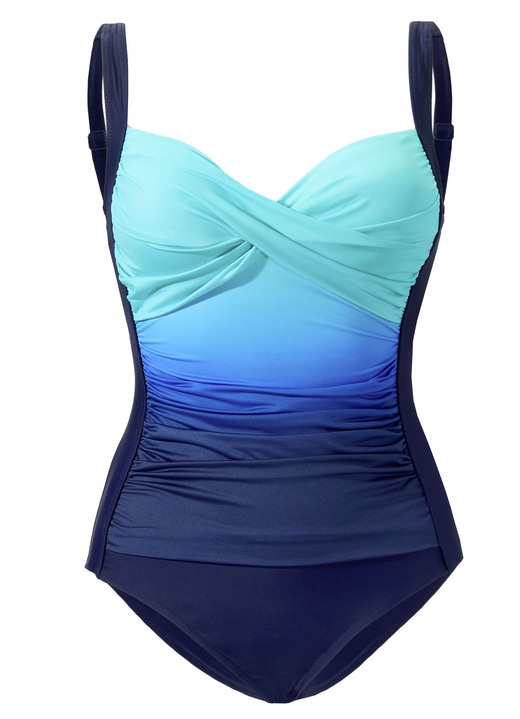 Badeanzüge - Laurina Badeanzug mit verstellbaren Trägern und Halbkorsage, in Größe 038 bis 052, in Cup D, in Farbe MARINE-BUNT Ansicht 2