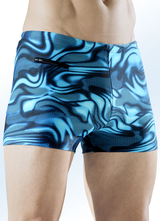 Schwab Badehose in höherer Kastenform mit buntem Druckdessin