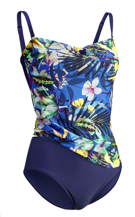 Tankinis - Laurina Tankini in Bandeauform mit verstell- und abnehmbaren Trägern, in Größe 036 bis 052, in Cup B, in Farbe MARINE-BUNT Ansicht 4