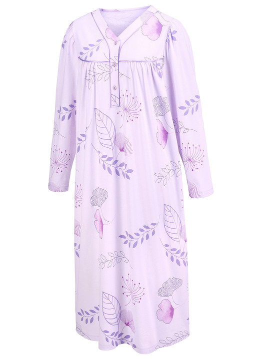 Langarm - Zweierpack Nachthemden, 3/4 -langen Ärmeln mit Knopfleiste, in Größe 038 bis 060, in Farbe 1X PISTAZIE-BUNT, 1X PISTAZIE Ansicht 6