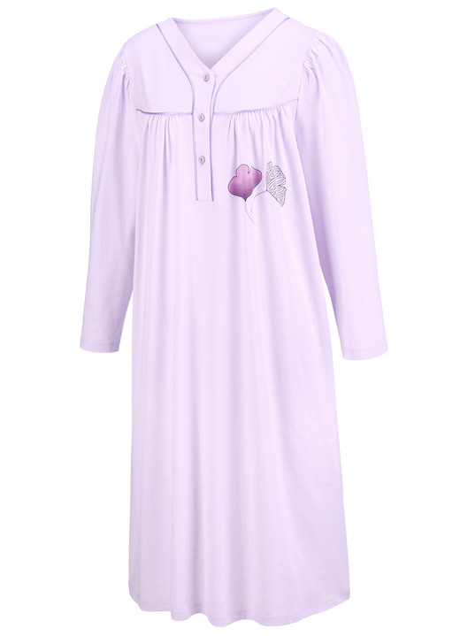 Langarm - Zweierpack Nachthemden, 3/4 -langen Ärmeln mit Knopfleiste, in Größe 038 bis 060, in Farbe 1X PISTAZIE-BUNT, 1X PISTAZIE Ansicht 9