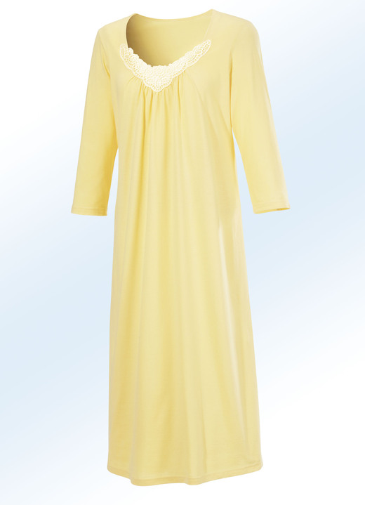 - Dreierpack Nachthemden mit langen Ärmeln, in Größe 038 bis 060, in Farbe GELB-PINK-BLAU Ansicht 2