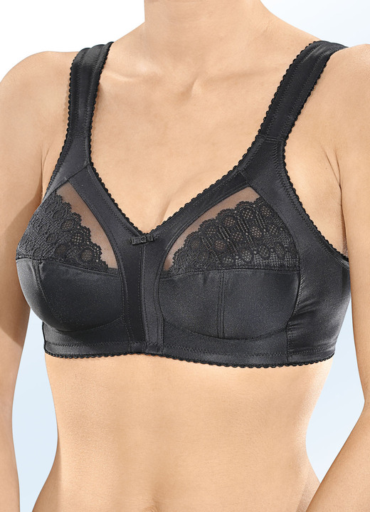 Soft-BH - Format BH mit Elastikspitze, in Größe 080 bis 100, in Cup B, in Farbe SCHWARZ Ansicht 1