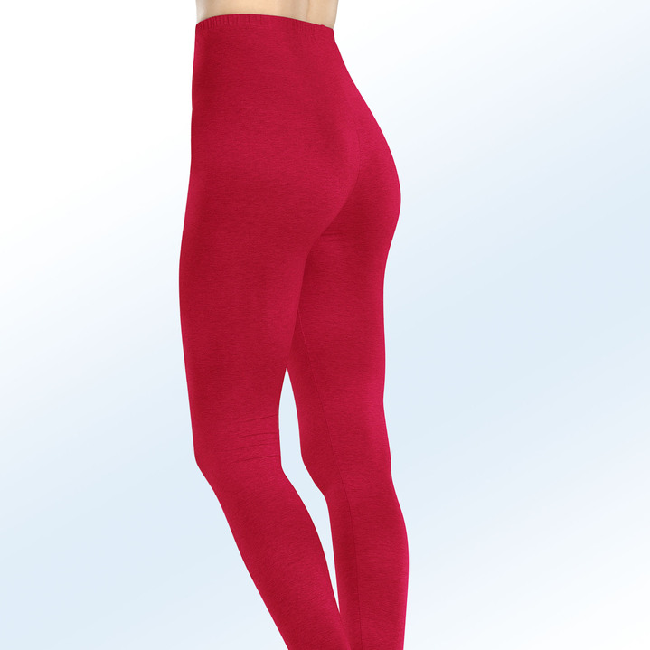 Damenmode - Zweierpack Leggings mit BIO-Baumwolle, in Größe 036 bis 054, in Farbe 1X ROT, 1X SCHWARZ Ansicht 1