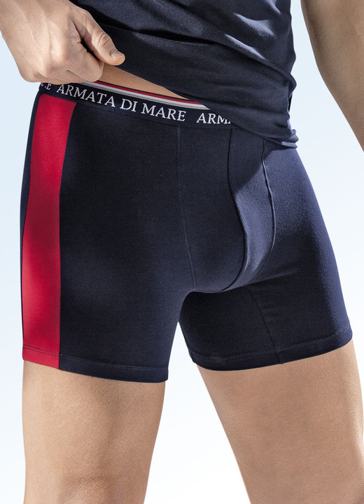 Pants & Boxershorts - Viererpack Pants mit Kontrasteinsätzen, in Größe 004 bis 010, in Farbe 2X NAVY-ROT, 1X ROT-NAVY Ansicht 1