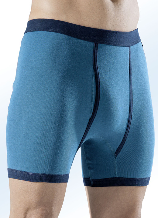 Slips & Unterhosen - Pfeilring Dreierpack Unterhosen, uni mit Kontrastpaspeln, in Größe 006 bis 013, in Farbe 2X SMARAGD-NAVY, 1X NAVY-SMARAGD