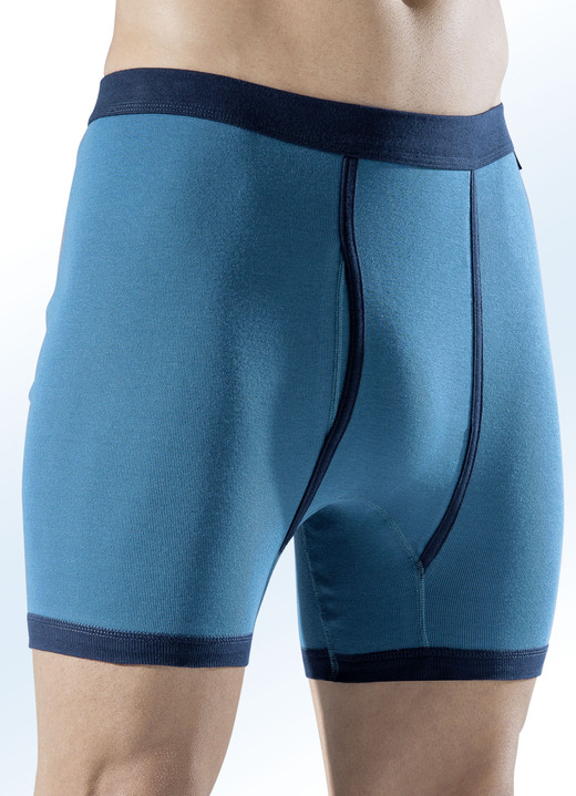 - Pfeilring Dreierpack Unterhosen, uni mit Kontrastpaspeln, in Größe 006 bis 013, in Farbe 2X SMARAGD-NAVY, 1X NAVY-SMARAGD