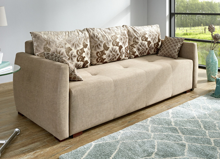 - Schlafsofa mit komfortabler Bettfunktion, in Farbe BEIGE-BRAUN Ansicht 1