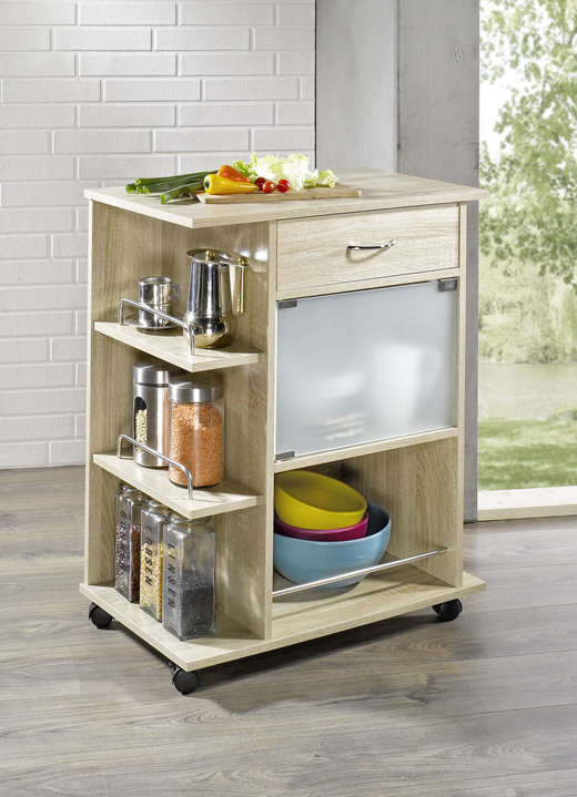 Küchenmöbel - Geräumiger Küchenrollwagen, in Farbe WEISS Ansicht 3