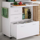 Küchenmöbel - Küchenrollwagen mit ausziehbarer Arbeitsfläche, in Farbe WEISS