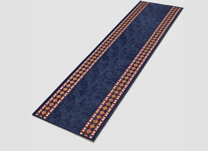 Läufer & Stufenmatten - Raffinierte Läufer nach Wunschmaß, in Größe 101 (Läufer, Breite: 60 cm) bis 106 (Läufer, Breite: 100 cm), in Farbe BLAU Ansicht 1