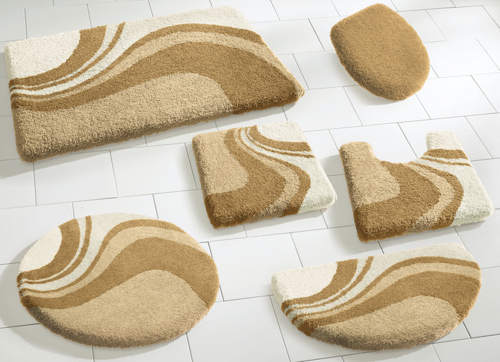 Badgarnituren - Badgarnitur von Kleine Wolke mit rutschhemmender Rückseite, in Größe 100 (Vorleger halbrund, 50/ 80 cm) bis 112 (WC-Deckelbezug, 47/ 50 cm), in Farbe GRÜN Ansicht 9