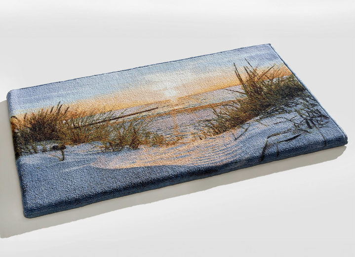 Badgarnituren - Badgarnitur von Grund mit rutschhemmender Latex-Rückseite, in Größe 100 (Vorleger halbrund, 50/ 80 cm) bis 112 (Motiv-WC-Deckelbezug, 47/ 50 cm), in Farbe BLAU Ansicht 4