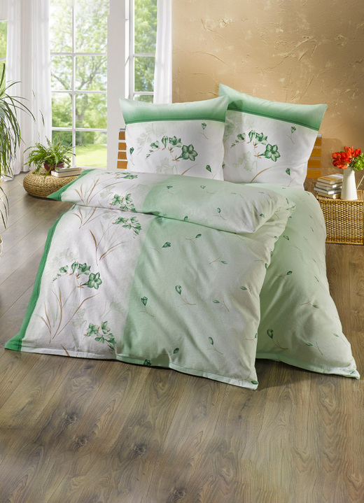 Bettwäschegarnituren - Bügelleichte DOBNIG Bettwäsche-Garnitur mit Reißverschluss, in Größe 111 (40/80 cm + 135/200 cm) bis 412 (Sparset, 4-teilig), in Farbe BRAUN Ansicht 7