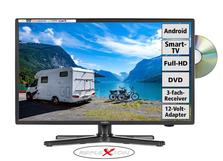 - Reflexion 6-in-1 LED-Fernseher mit integriertem DVD-Spieler, in Farbe SCHWARZ Ansicht 1