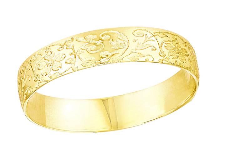 Trauringe - Trauring mit Wiener Gravur im Blütendesign Ansicht 2 Trauringe - Trauring mit Wiener Gravur im Blütendesign, in Größe 160 bis 240, in Farbe  Ansicht 2