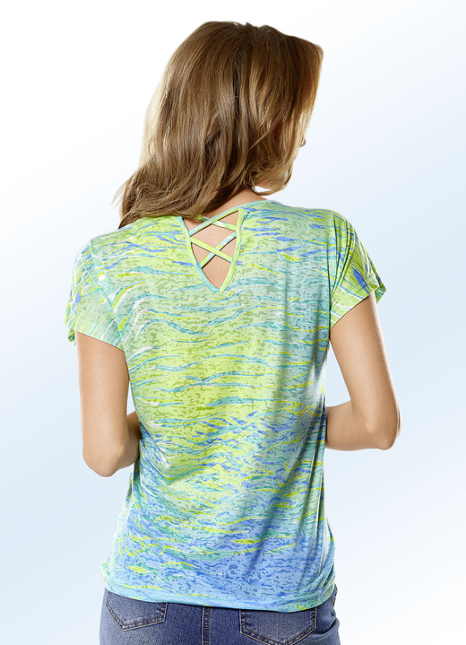 - Shirt mit Brusttasche, in Größe 034 bis 040, in Farbe GRÜN-BLAU Ansicht 3