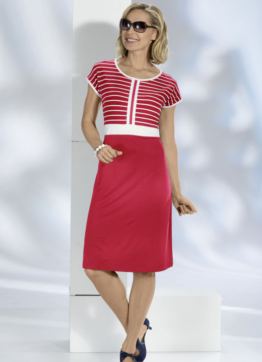Kleider - Kleid mit Zierband Kleider - Kleid mit Zierband, in Größe 036 bis 052, in Farbe ROT-ECRU