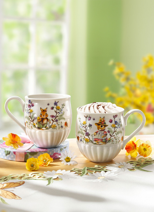 - Henkelbecher aus Porzellan von Villeroy & Boch, in Farbe WEISS-BUNT Ansicht 1