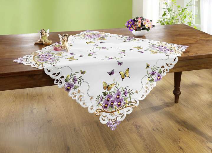 Tischdecken - Frühlingshafte Tisch- und Raumdekoration, in Größe 101 (2x Platzset, 35/ 50 cm) bis 404 (Kissenbezug, 40/ 40 cm), in Farbe WEISS Ansicht 2