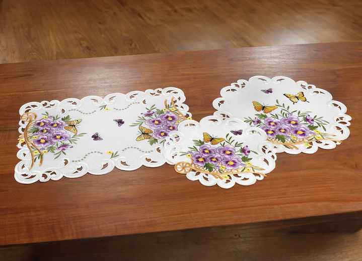 Tischdecken - Frühlingshafte Tisch- und Raumdekoration, in Größe 101 (2x Platzset, 35/ 50 cm) bis 404 (Kissenbezug, 40/ 40 cm), in Farbe WEISS Ansicht 3