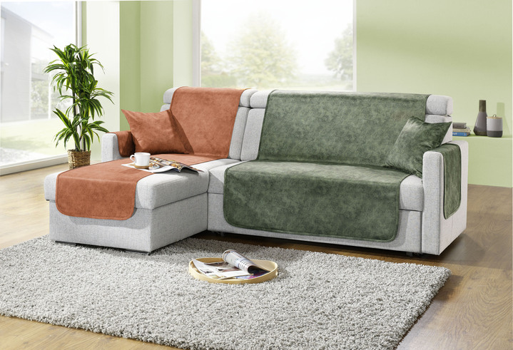 Sessel- & Sofaüberwürfe - Wohnaccessoires mit Anti-Rutsch-Beschichtung Ansicht 4 Sessel- & Sofaüberwürfe - Wohnaccessoires mit Anti-Rutsch-Beschichtung, in Größe 101 (Sesselschoner, 50x150 cm) bis 905 (2 Kissenbezüge, 40x40 cm), in Farbe BEIGE Ansicht 4