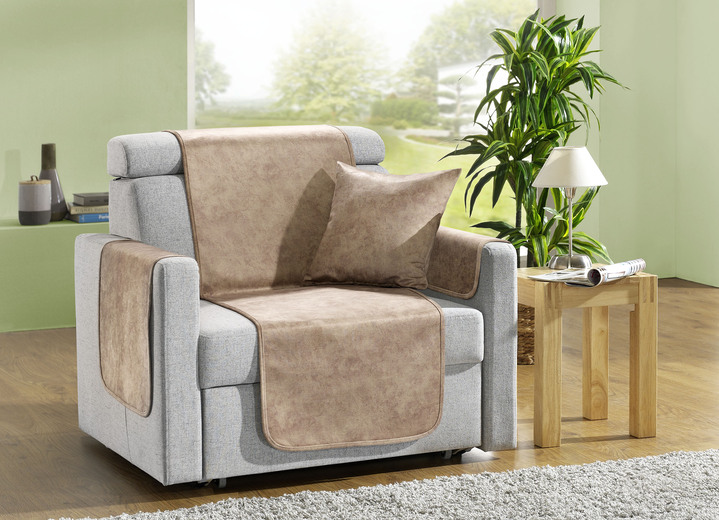Sessel- & Sofaüberwürfe - Wohnaccessoires mit Anti-Rutsch-Beschichtung, in Größe 101 (Sesselschoner, 50x150 cm) bis 905 (2 Kissenbezüge, 40x40 cm), in Farbe GRÜN Ansicht 8