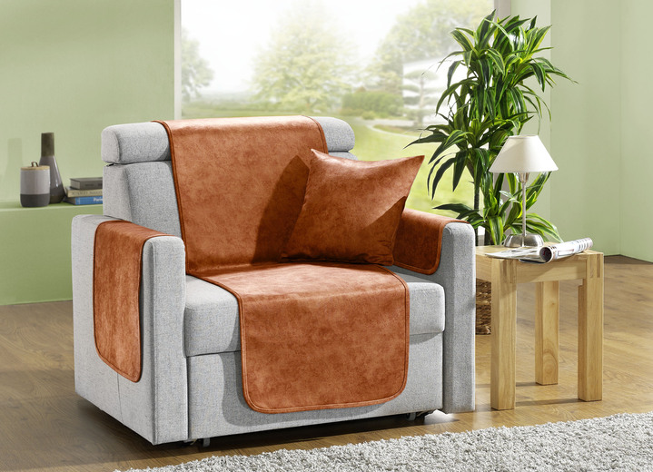 Sessel- & Sofaüberwürfe - Wohnaccessoires mit Anti-Rutsch-Beschichtung Ansicht 7 Sessel- & Sofaüberwürfe - Wohnaccessoires mit Anti-Rutsch-Beschichtung, in Größe 101 (Sesselschoner, 50x150 cm) bis 905 (2 Kissenbezüge, 40x40 cm), in Farbe BEIGE Ansicht 7