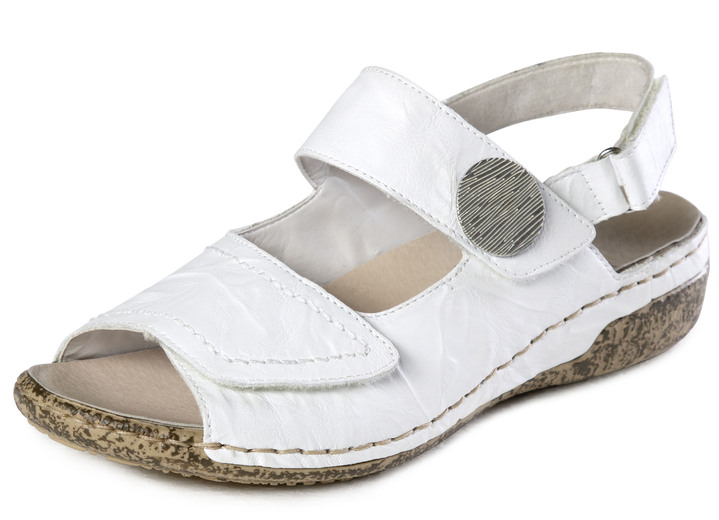 Sandaletten & Pantoletten - Rieker, bequeme Damen-Sandalen, Weite H, mit herausnehmbarem Fußbett, in Größe 036 bis 042, in Farbe WEISS Ansicht 1