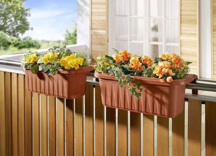 Blumentöpfe & Pflanzgefäße - Balkonkasten Rondine, 2er-Set, in Farbe TERRAKOTTA Ansicht 1