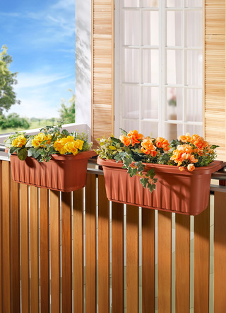 Blumentöpfe und Pflanzgefäße - Balkonkasten Rondine, 2er-Set, in Farbe TERRAKOTTA – Farbe TERRAKOTTA – Ansicht 