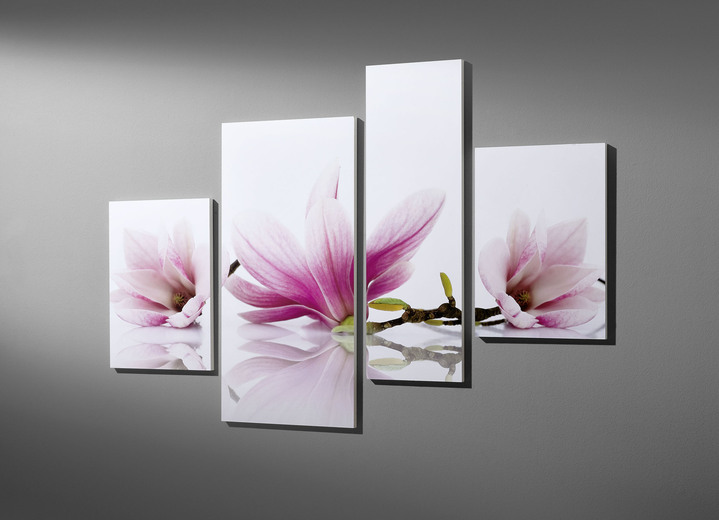 Blumen - Traumhaftes Bilder-Set, 4-teilig, in Farbe WEIß-ROSA