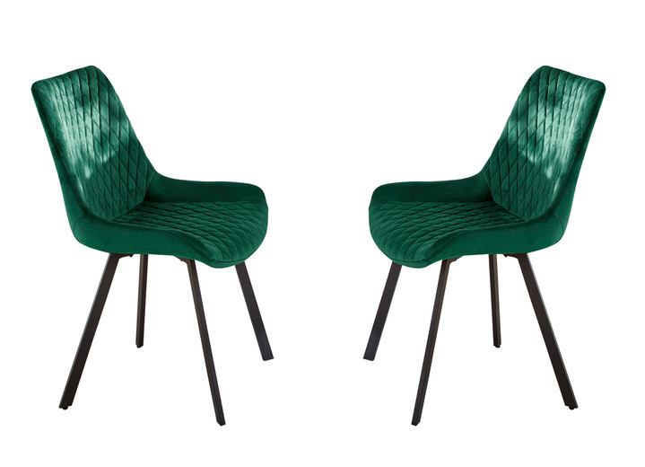 - Stühle, 2er-Set, mit schwarzen Metallfüßen, in Farbe GRÜN