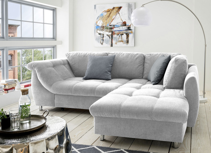 Polsterecken - Polsterecke mit Dekokissen, in Farbe BLAU, in Ausführung mit Bettfunktion Ansicht 5