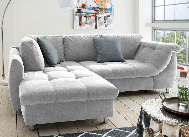 Polsterecken - Polsterecke mit Dekokissen, in Farbe BLAU, in Ausführung mit Bettfunktion Ansicht 6