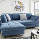 Polsterecken - Polsterecke mit Dekokissen, in Farbe BLAU, in Ausführung mit Bettfunktion