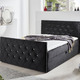 - Boxspringbett mit Strasssteinen und Topper, in Farbe SCHWARZ – Farbe SCHWARZ – Ansicht 1