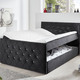 - Boxspringbett mit Strasssteinen und Topper, in Farbe SCHWARZ – Farbe SCHWARZ – Ansicht 2