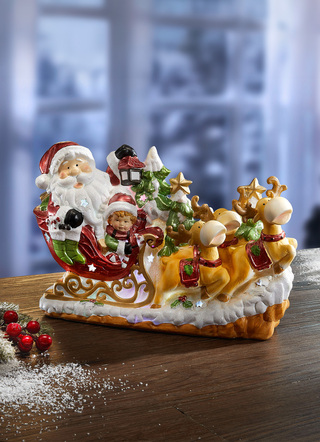 Weihnachten - Beleuchteter Rentierschlitten, in Farbe BUNT
