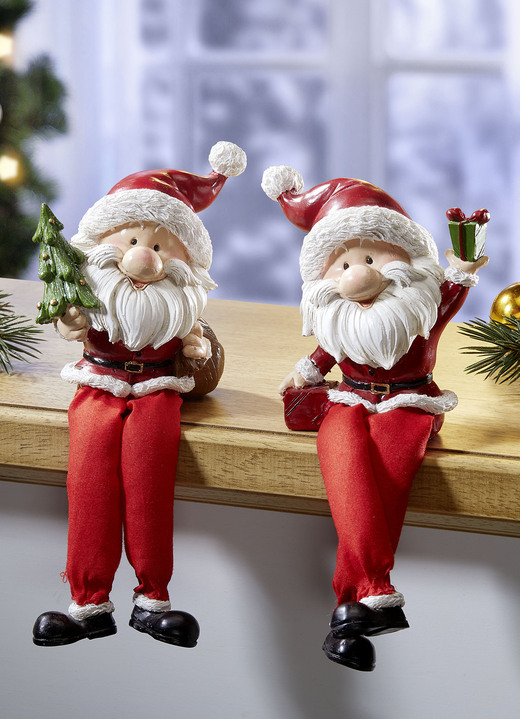 Weihnachtliche Dekorationen - Kantenhocker, 2er-Set, in Farbe ROT-WEISS